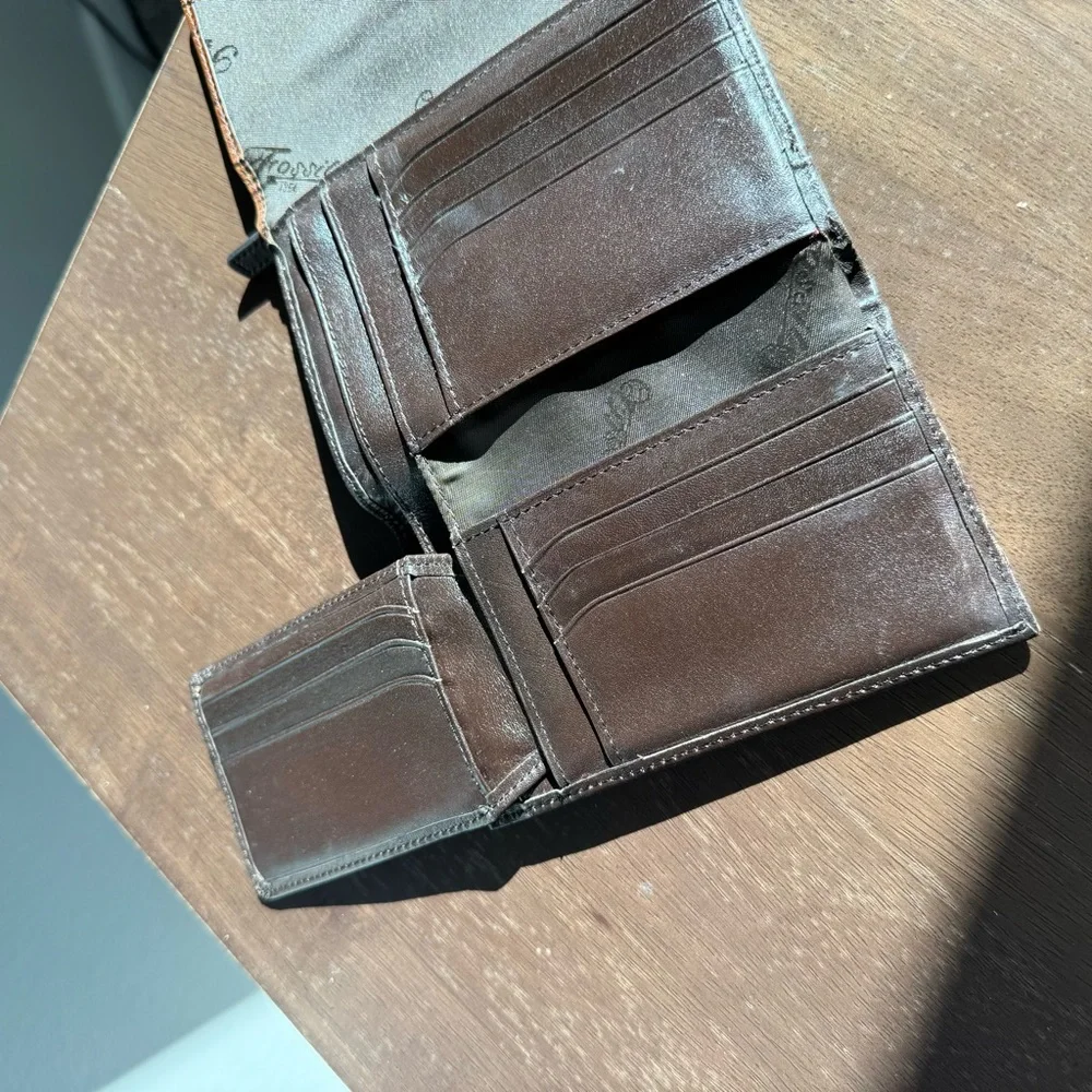 Vtg Fossil Women’s Leather Wallet – Brown Croc Embossed Two-Tone